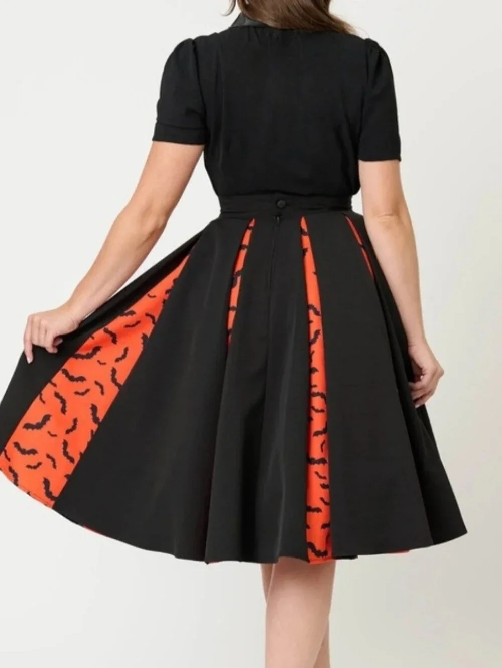 Unique Vintage Bats Swing Skirt